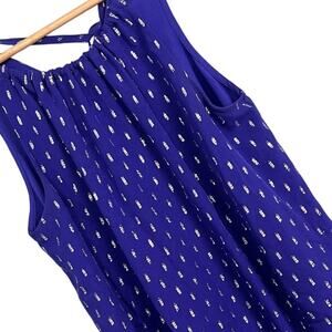 Lilly Pulitzer Women's XS Blouse Top Silk Blend Metallic Strappy Back Party Glam